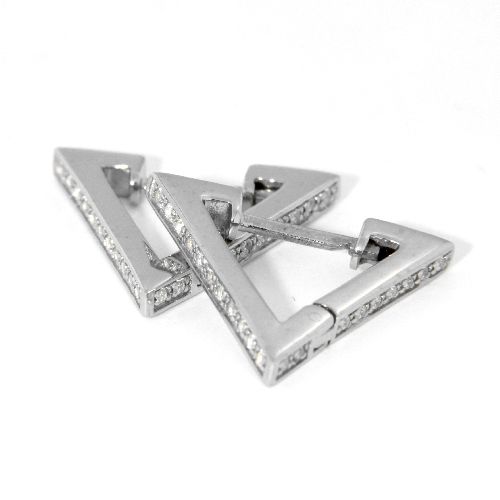 Scharniercreolen Silber 925 rhodiniert Dreieck