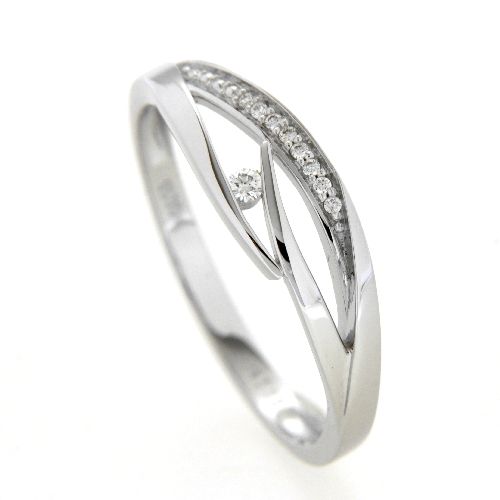 Ring Weißgold 585 Brillant 0,055 ct. Weite 56