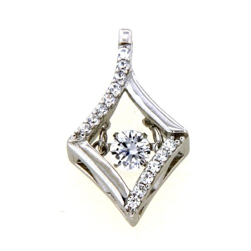 Anhänger Silber 925 rhodiniert Dancing Stone Zirkonia