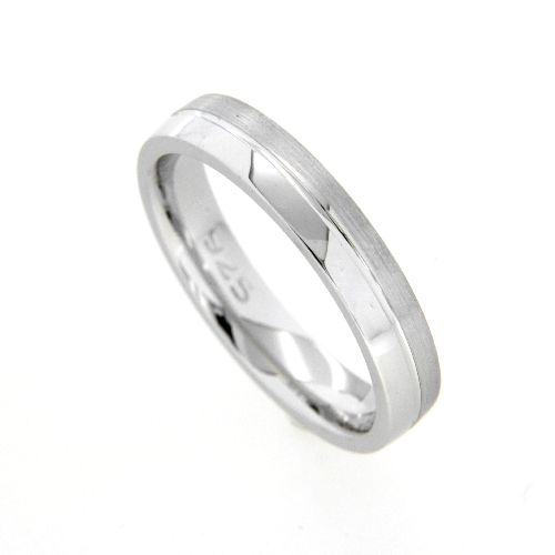 Freundschaftsring Silber 925 rhodiniert Breite 4 mm Weite 52