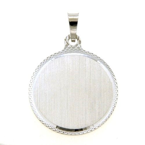 Gravurplatte Silber 925 rhodiniert Durchmesser ca. 25,2 mm