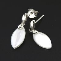 Ohrpendel Silber 925 rhodiniert Keramik weiß