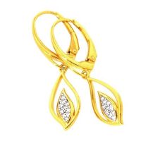 Ohrpendel Silber 925 rhodiniert und ergoldet Zirkonia 