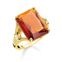 Thomas Sabo Ring Stein orange vergoldet Größe 48 TR2261-971-8-48