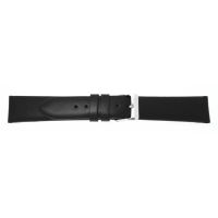 Uhrarmband Leder 18mm extralang (XL) schwarz Edelstahlschließe