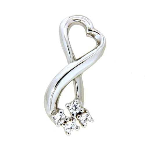 Anhänger Silber 925 rhodiniert Zirkonia Unendlichkeit