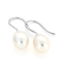 Ohrpendel Silber 925 rhodiniert Süßwasserperle