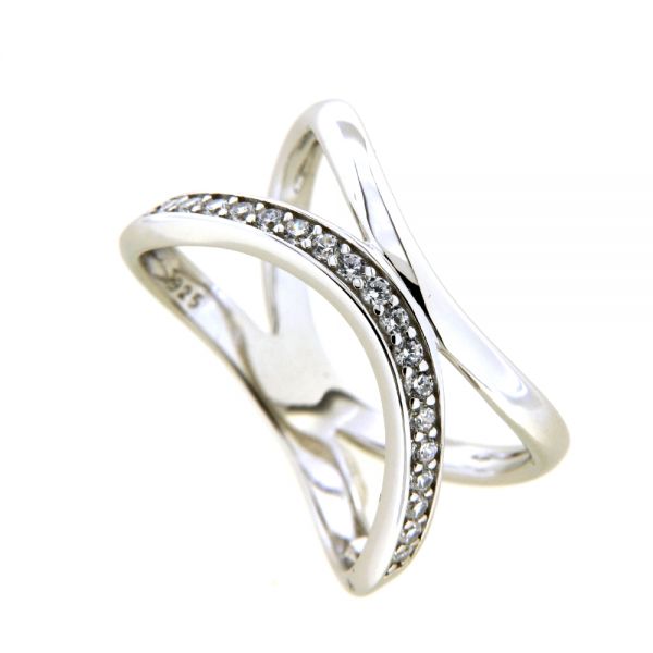 Ring Silber 925 rhodiniert Weite 56