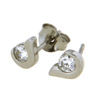 Ohrstecker Silber 925 rhodiniert Zirkonia