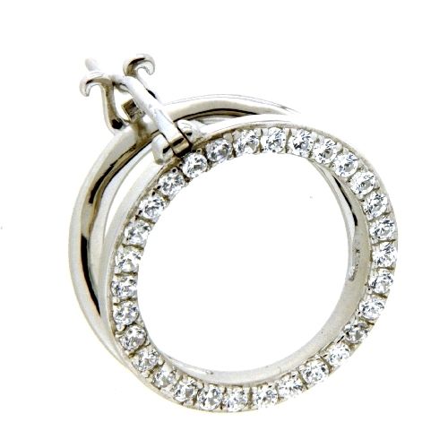 Creolen Silber 925 rhodiniert Zirkonia