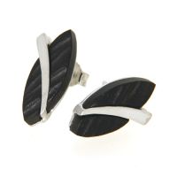 Ohrstecker Silber 925 rhodiniert Ebenholz