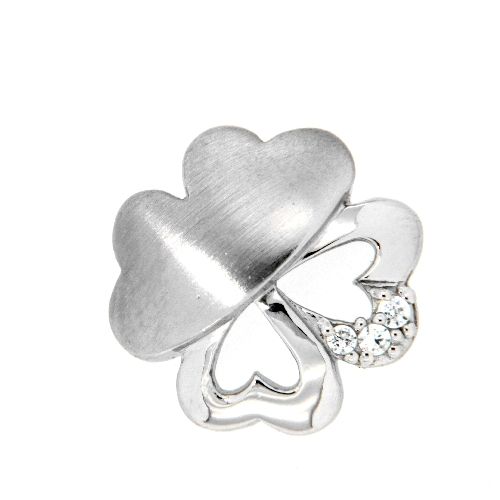 Anhänger Silber 925 rhodiniert Kleeblatt