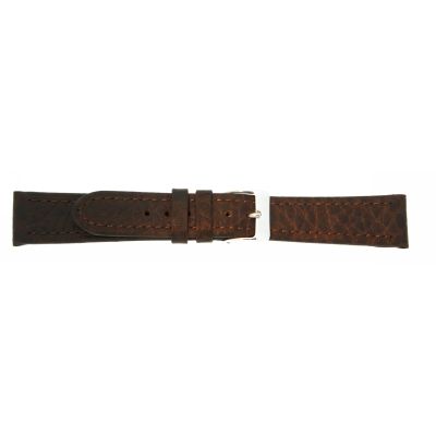 Uhrarmband Leder 12mm dunkelbraun Edelstahlschließe