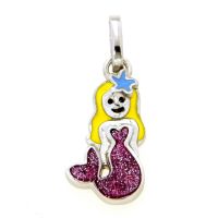 Anhänger Silber 925 rhodiniert Meerjungfrau bunt lackiert 