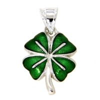 Anhänger Silber 925 rhodiniert Kleeblatt