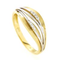 Ring Gold 585 Brillant 0,07 ct. bicolor Weite 60