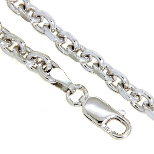 Ankerarmband Silber 925 rhodiniert Anker 120 2-fach diamantiert 19 cm