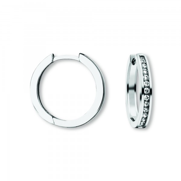 Creolen Zirkonia 925 Silber rhodiniert