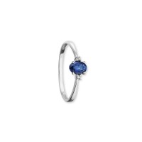 Ring Brillant 0,02 ct. Safir 585 Weißgold Größe 55