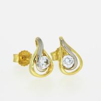Ohrstecker Gold 333 bicolor Zirkonia