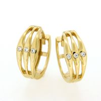 Scharniercreolen Gold 333 Zirkonia 