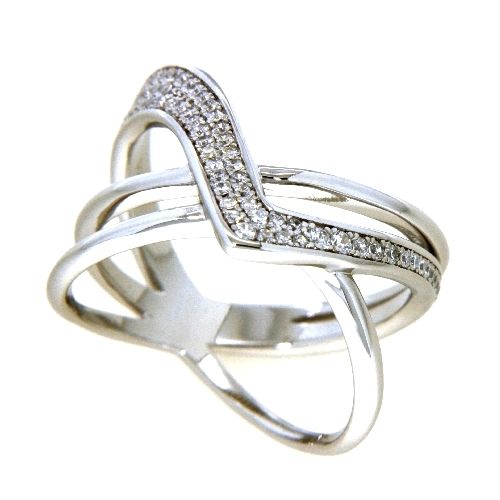 Ring Silber 925 rhodiniert Weite 58 Zirkonia