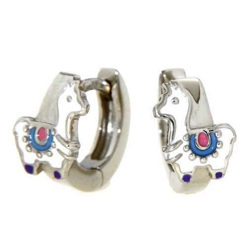 Scharniercreolen Silber 925 rhodiniert Lama