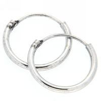 Drahtcreolen Silber 925 rhodiniert 13mm x 1,3mm