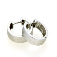 Scharniercreolen Silber 925 rhodiniert 5 mm x 16 mm kantig