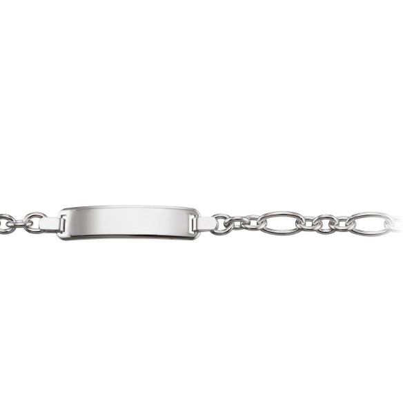 Identitäts-Armband Anker-Figaro 4,6 mm 925 Silber weiß 19 cm