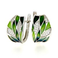 Scharniercreolen Silber 925 rhodiniert Emaille