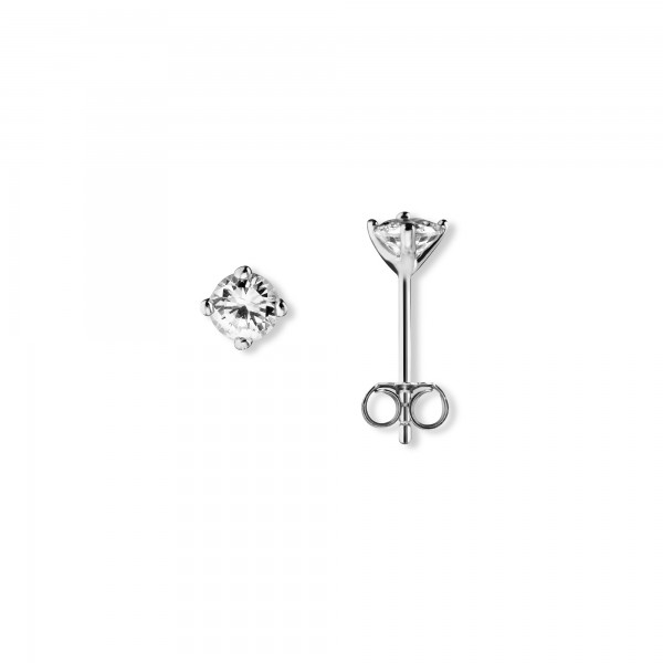 Ohrstecker Krappe 5 mm Zirkonia 925 Silber rhodiniert