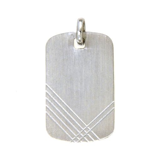 Gravurplatte Silber 925 rhodiniert 18mm x 30mm