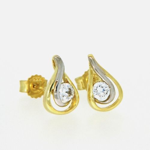 Ohrstecker Gold 333 bicolor Zirkonia