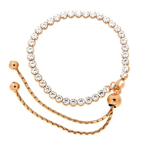 Armband Silber 925 rosé vergoldet 25 cm verstellbar
