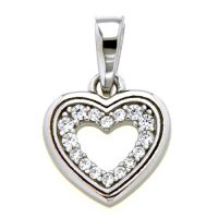 Herzanhänger Silber 925 rhodiniert Zirkonia