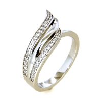 Ring Silber 925 rhodiniert Weite 56 Zirkonia
