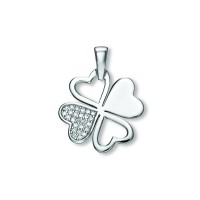 Anhänger Kleeblatt Zirkonia 925 Silber rhodiniert