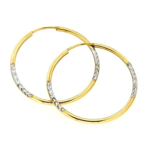 Creolen Gold 333 1,4mm x 28mm bicolor