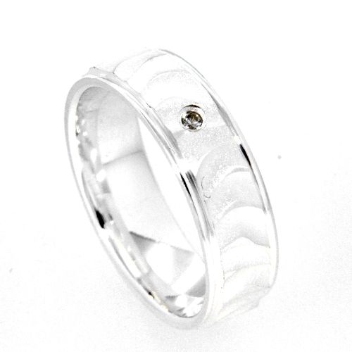 Freundschaftsring Silber 925 Zirkonia Breite 6 mm Weite 48