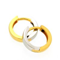 Scharniercreolen Silber 925 rhodiniert bicolor 2,8mm x 12mm