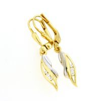 Ohrpendel Gold 333 bicolor Zirkonia