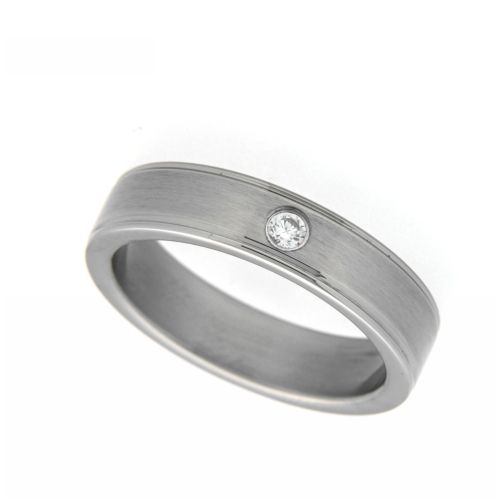 Partnerring Edelstahl Weite 54 Zirkonia