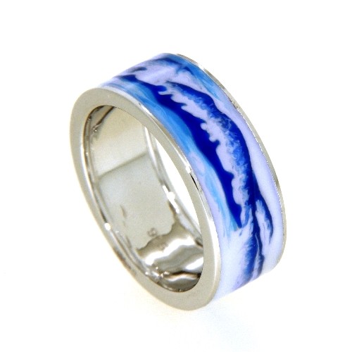 Ring Silber 925 rhodiniert Emaille Weite 60