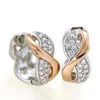 Scharniercreolen Silber 925 rhodiniert und rosé vergoldet