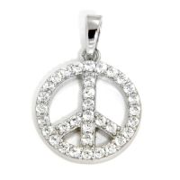 Anhänger Silber 925 rhodiniert peace 