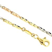Kette Gold 333 45 cm 3-farbig 