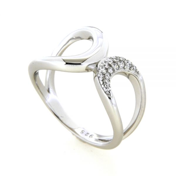Ring Silber 925 rhodiniert Weite 54