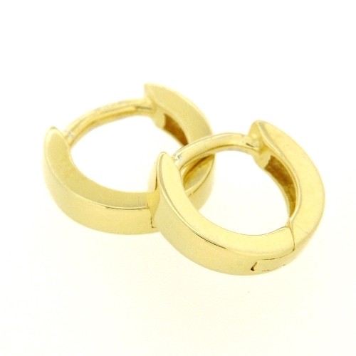 Scharniercreolen Silber 925 gelb vergoldet 2,8 mm x 8,9 mm kantig