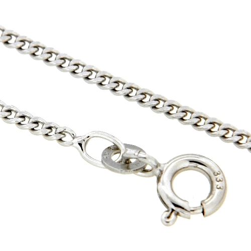 Panzerkette (P50diam.) Weißgold 333 50 cm 2-fach diamantiert